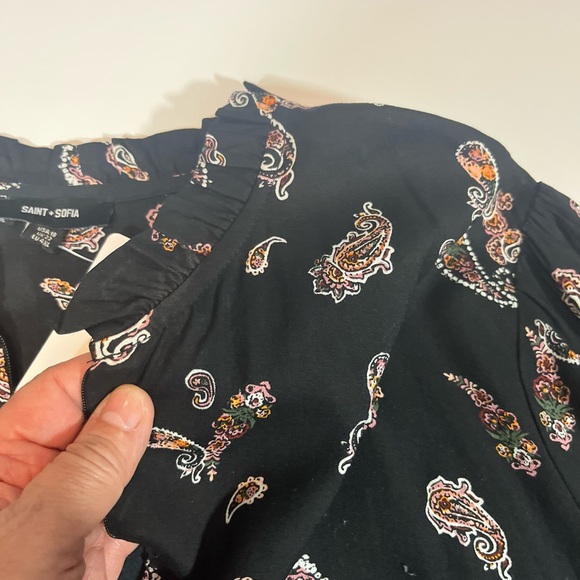 NWT Saint and Sofia Olivia Paisley Long Sleeve Dress - Picture 13 of 16